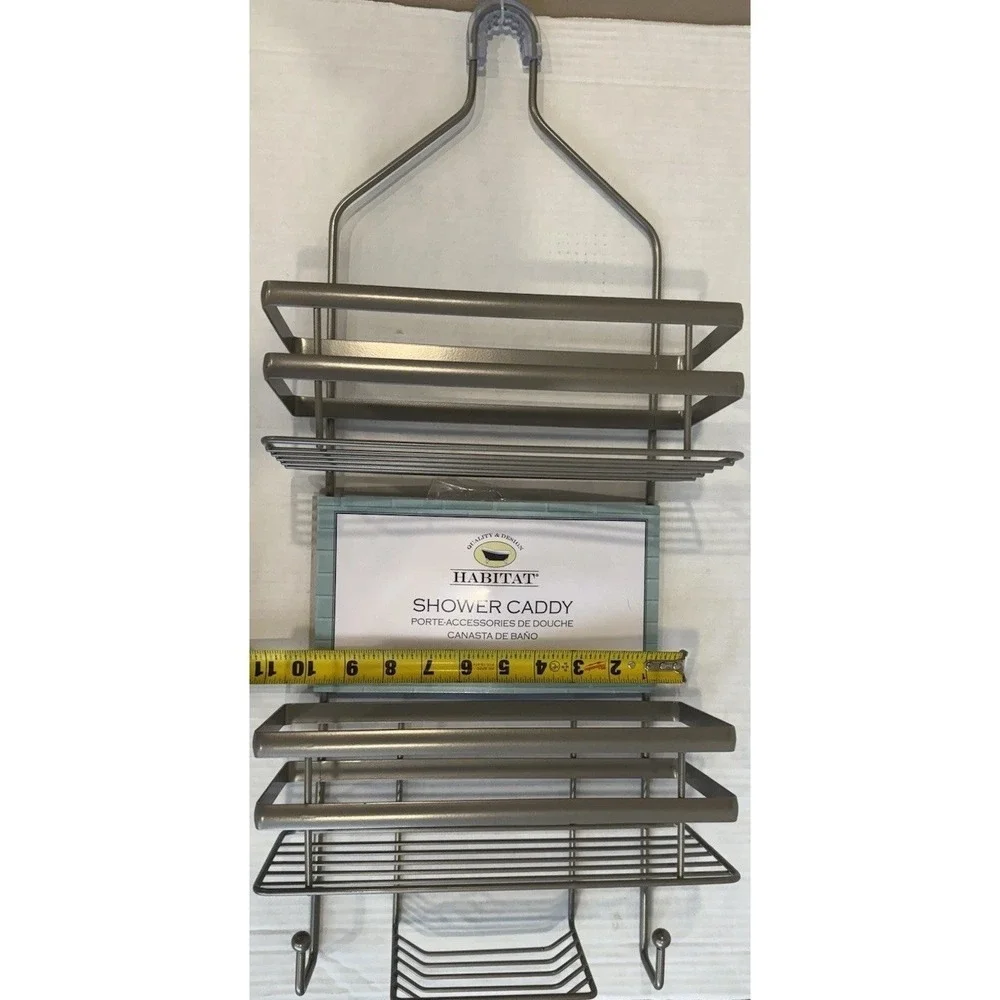Habitat Metal Shower Caddy Organizer Tray Bathtub 4 Tier Shelves Soap Dish Hooks